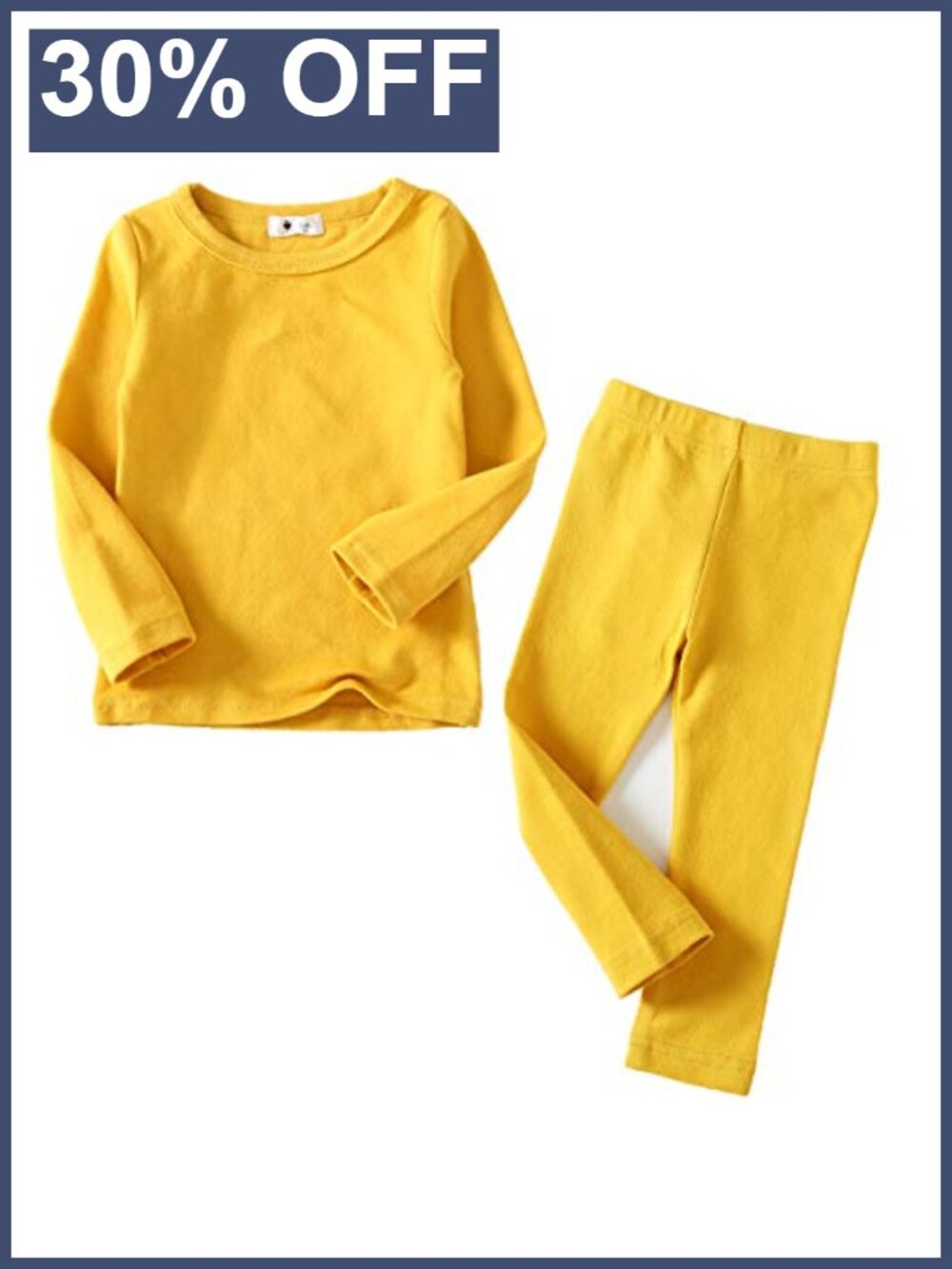 Toddler Cotton Thermal Pajamas Long Sleeve 2pc Set Slim Fit Sleepwear